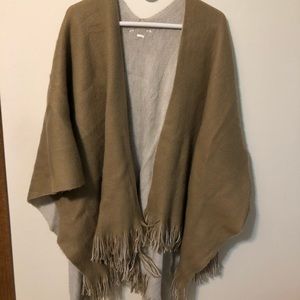 Reversible Tan Cape Sweater/Shawl